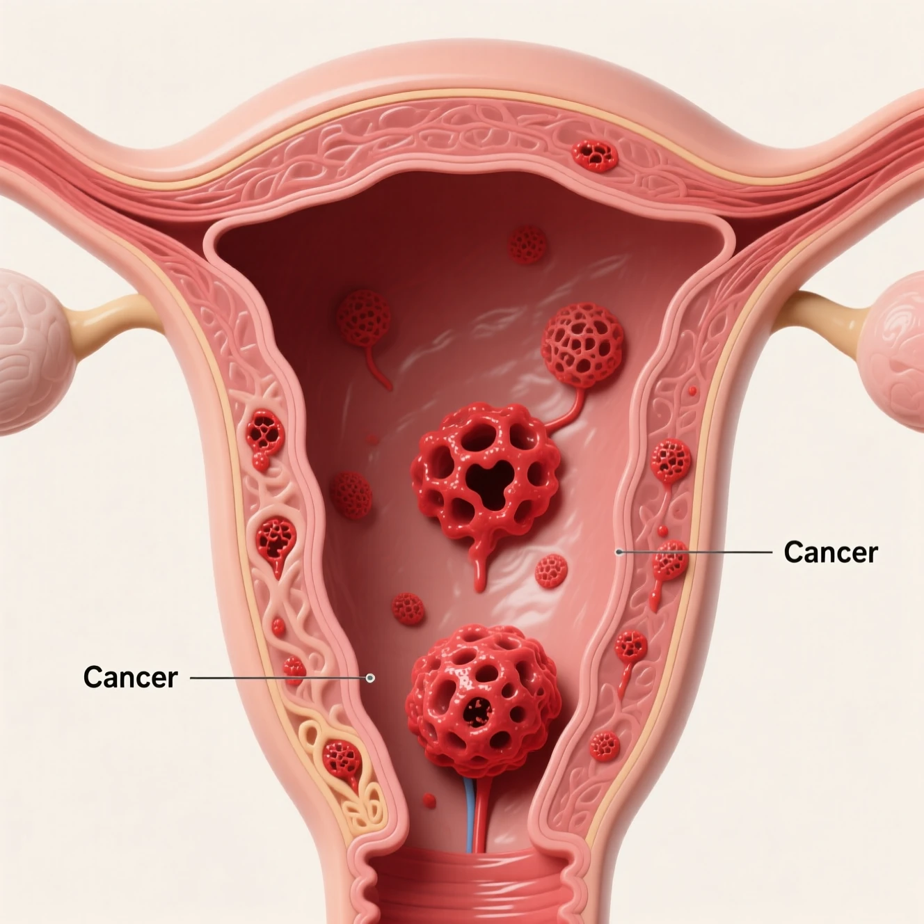 تصویر شماتیک سرطان رحم